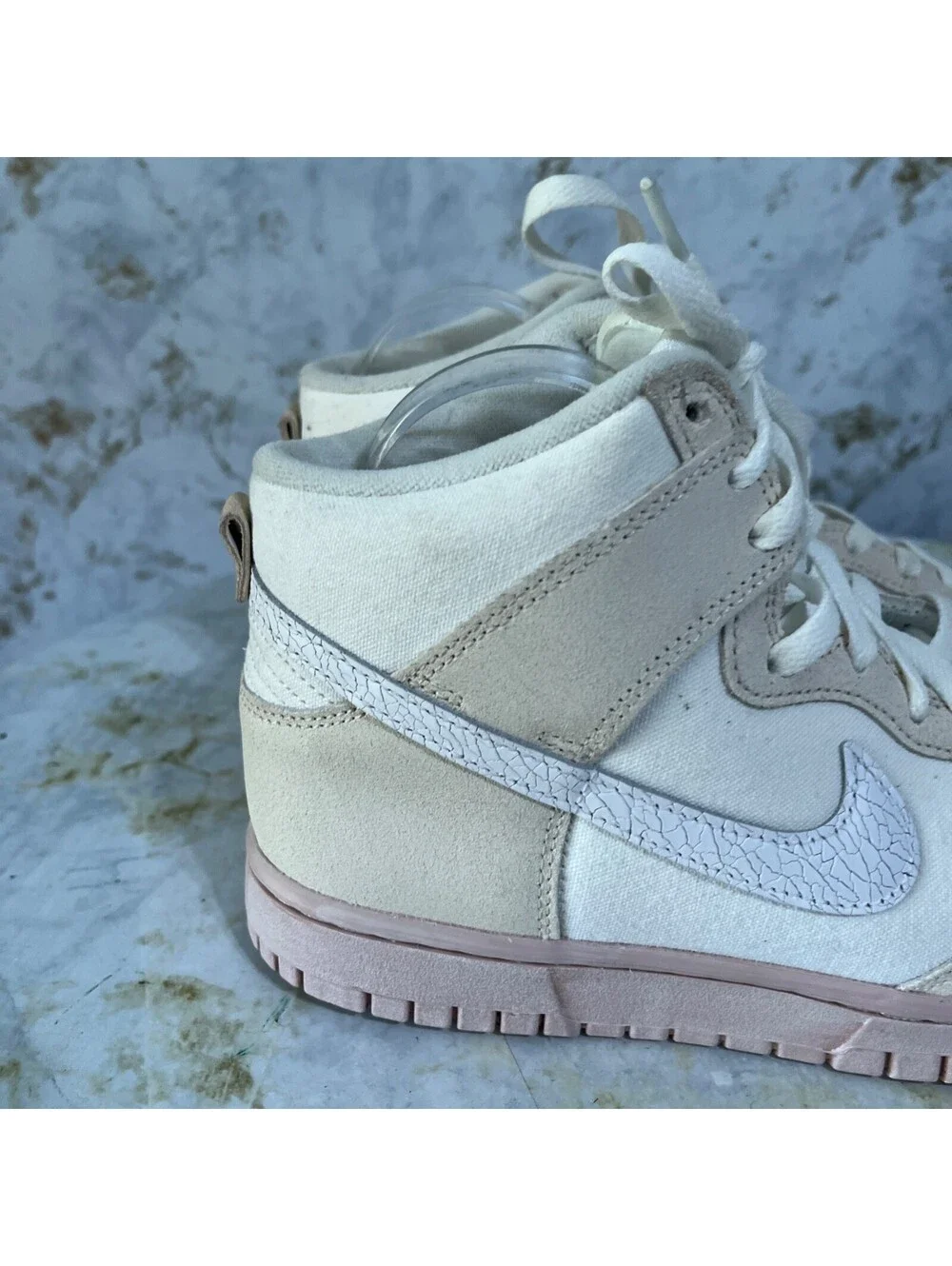 Nike Dunk High Retro Premium Men's Size 9 Shoes White Pink Athletic Sneakers